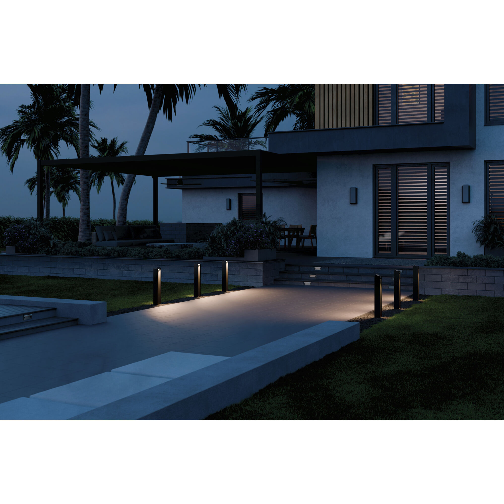 Independence 12 AC/DC 5 watt Textured Black Aimed Bollard in 3000K
